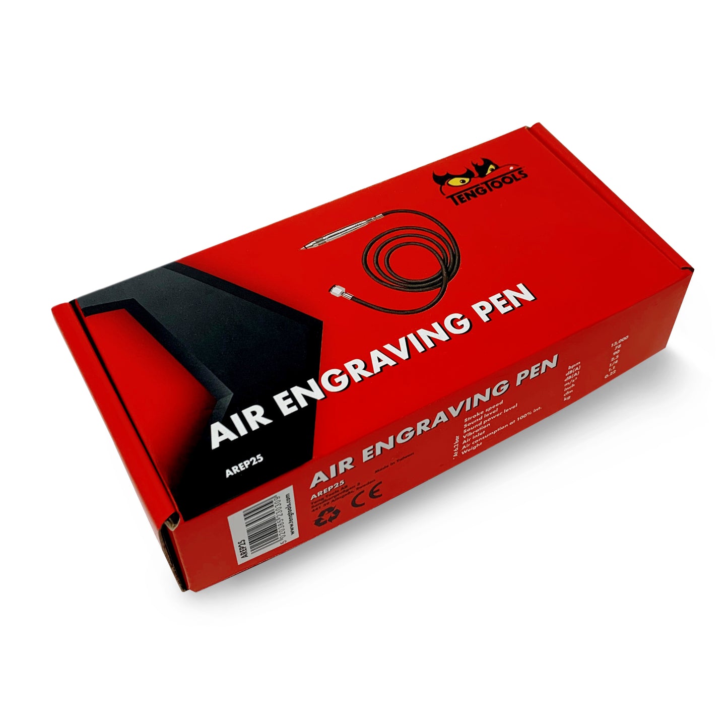 Teng Tools Stylo de gravure pneumatique en acier de précision à 360 degrés avec stylet en métal - AREP25