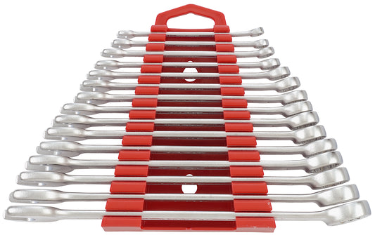 Teng Tools Juego de llaves combinadas métricas de 12 puntas y 15 piezas (5,5 mm - 19 mm) - 6515MMA