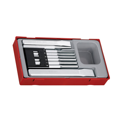 Teng Tools TTPC09 - Juego de herramientas de punzonado paralelo, cincel frío plano y punzón central de 9 piezas