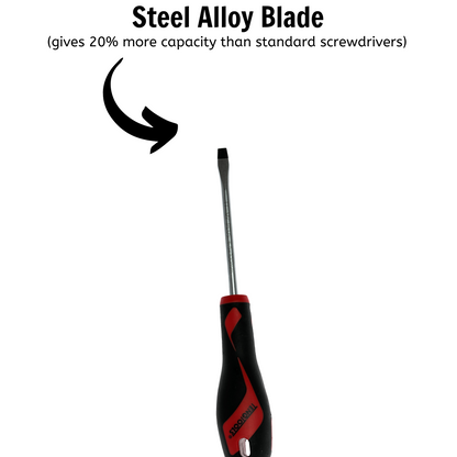 Teng Tools 6.5mm / 1/4 Inch x 100mm / 3.9 Inch Long Flat Type Slotted Head Screwdriver - MD928N1
