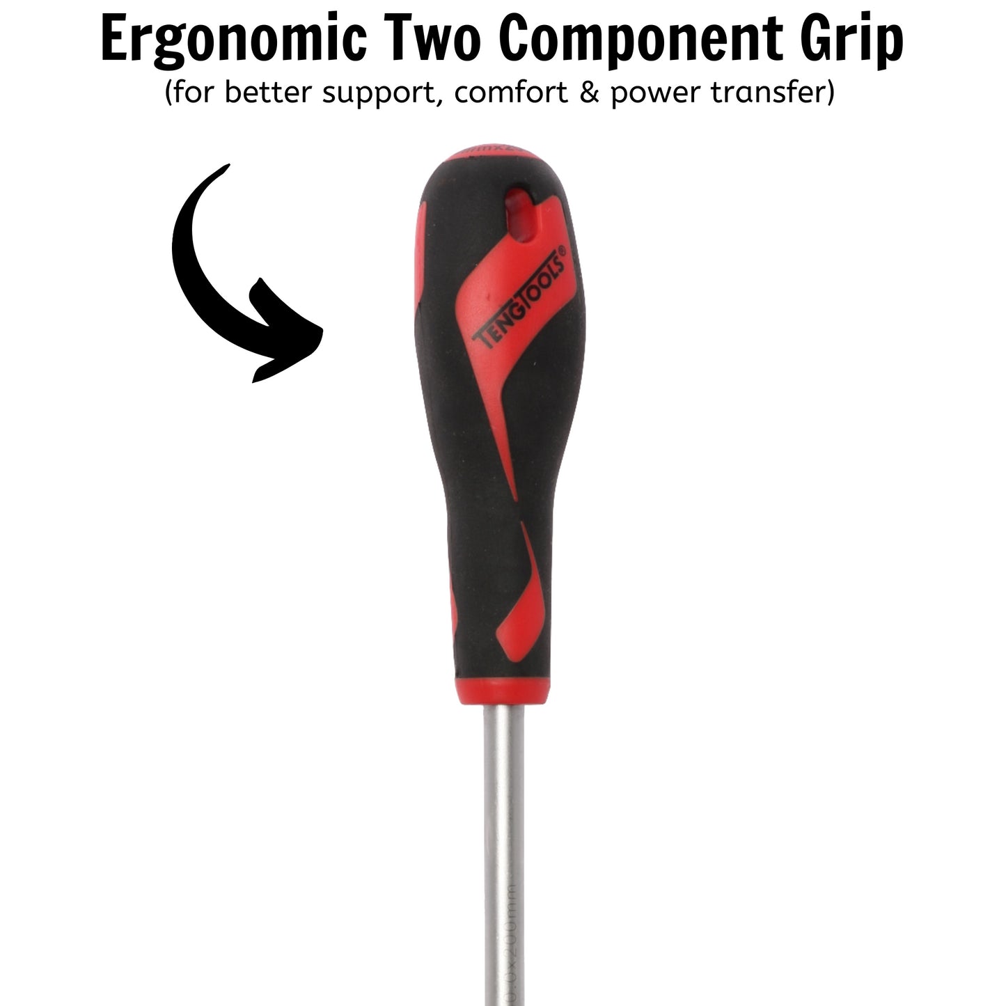 Teng Tools Destornillador de cabeza ranurada de tipo plano de 10 mm / 25/64 pulgadas x 200 mm / 7,9 pulgadas de largo - MD930N 