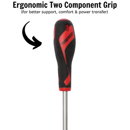 Teng Tools Destornillador de cabeza ranurada de tipo plano de 10 mm / 25/64 pulgadas x 200 mm / 7,9 pulgadas de largo - MD930N 