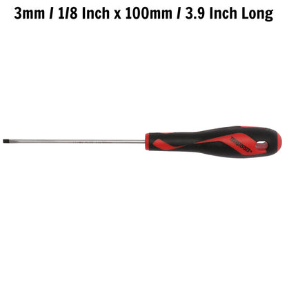 Teng Tools Tournevis à tête fendue de type plat de 3 mm / 1/8 pouces x 100 mm / 3,9 pouces de long - MD920N1 