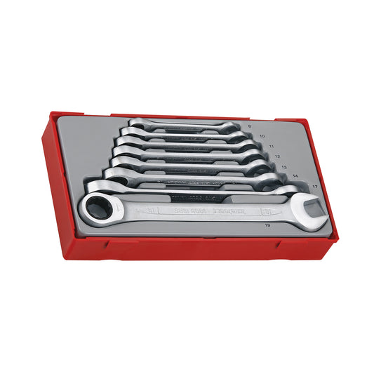 Juego de llaves de trinquete de 72 dientes de 8 piezas Teng Tools - TT6508RS