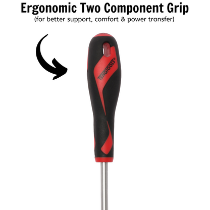 Teng Tools 6.5mm / 1/4 Inch x 150mm / 5.9 Inch Long Flat Type Slotted Head Screwdriver - MD928N5