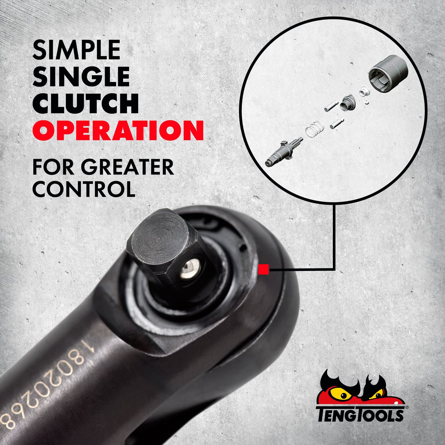 Teng Tools Clé à cliquet pneumatique avant et arrière à couple élevé à entraînement carré de 3/8 pouces - ARRM38