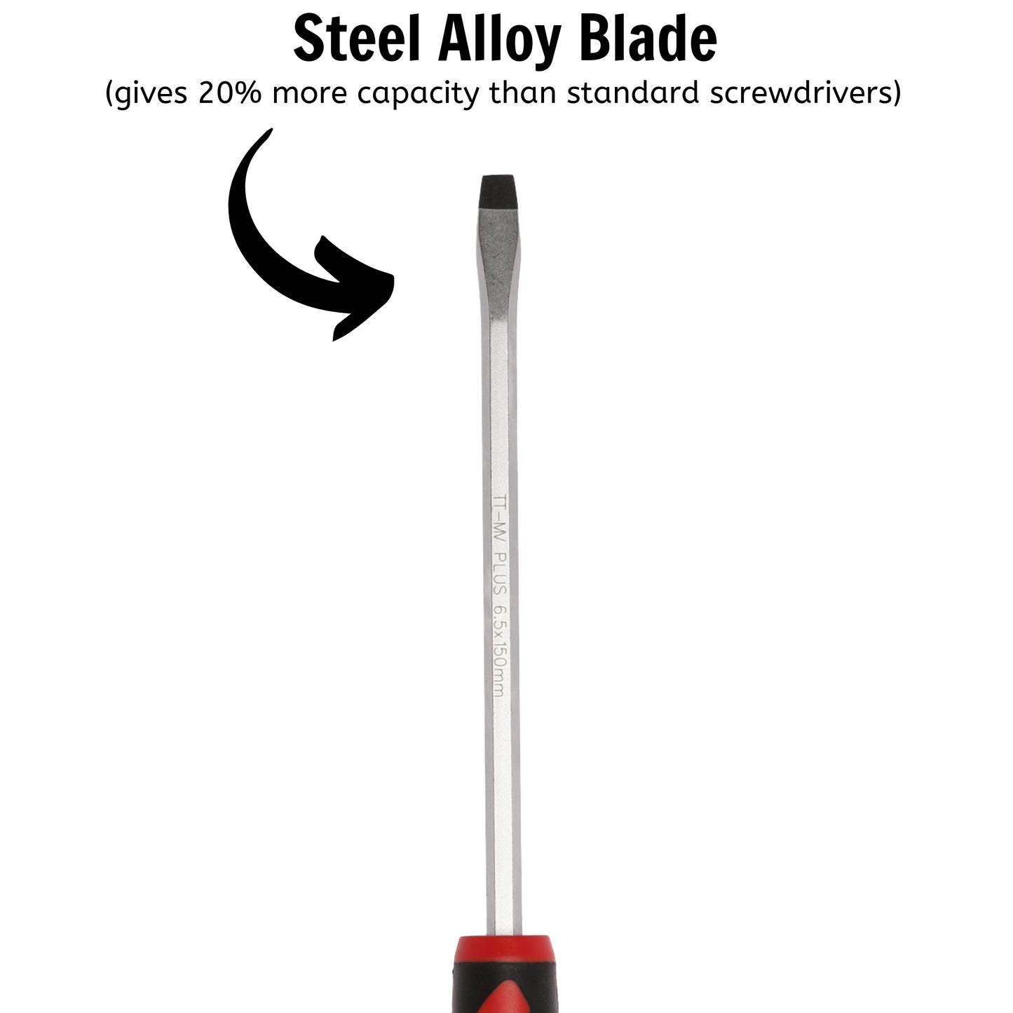 Teng Tools Destornillador de cabeza ranurada de tipo plano de 6,5 mm / 1/4 pulgadas x 150 mm / 5,9 pulgadas de largo - MD932N1 