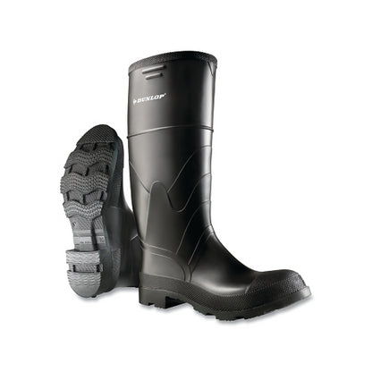 Dunlop Protective Footwear Economy Steel Toe/Midsole Rubber Boots, Men's, Pvc, Black - 1 per PR
