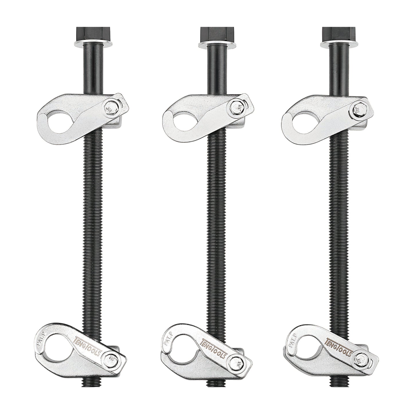 Teng Tools Ensemble de 3 compresseurs à ressorts hélicoïdaux d'une capacité de 9,84 pouces avec crochets de sécurité - AT200