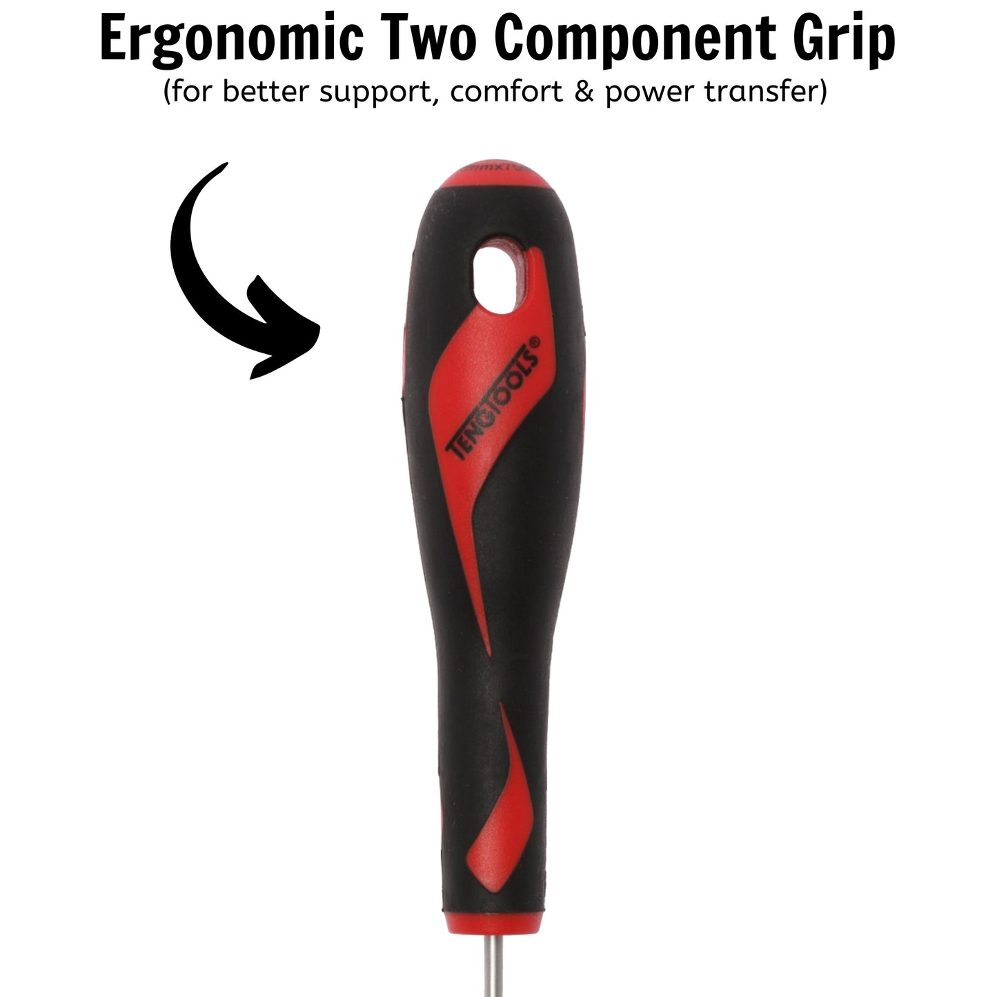 Teng Tools Tournevis à tête fendue de type plat de 2,5 mm / 3/32 pouces x 75 mm / 3 pouces de long - MD915N