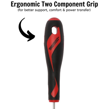 Teng Tools Tournevis à tête fendue de type plat de 2,5 mm / 3/32 pouces x 75 mm / 3 pouces de long - MD915N