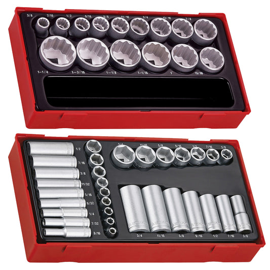 Juego de vasos SAE de accionamiento mixto de 47 piezas Teng Tools - TT1215AF