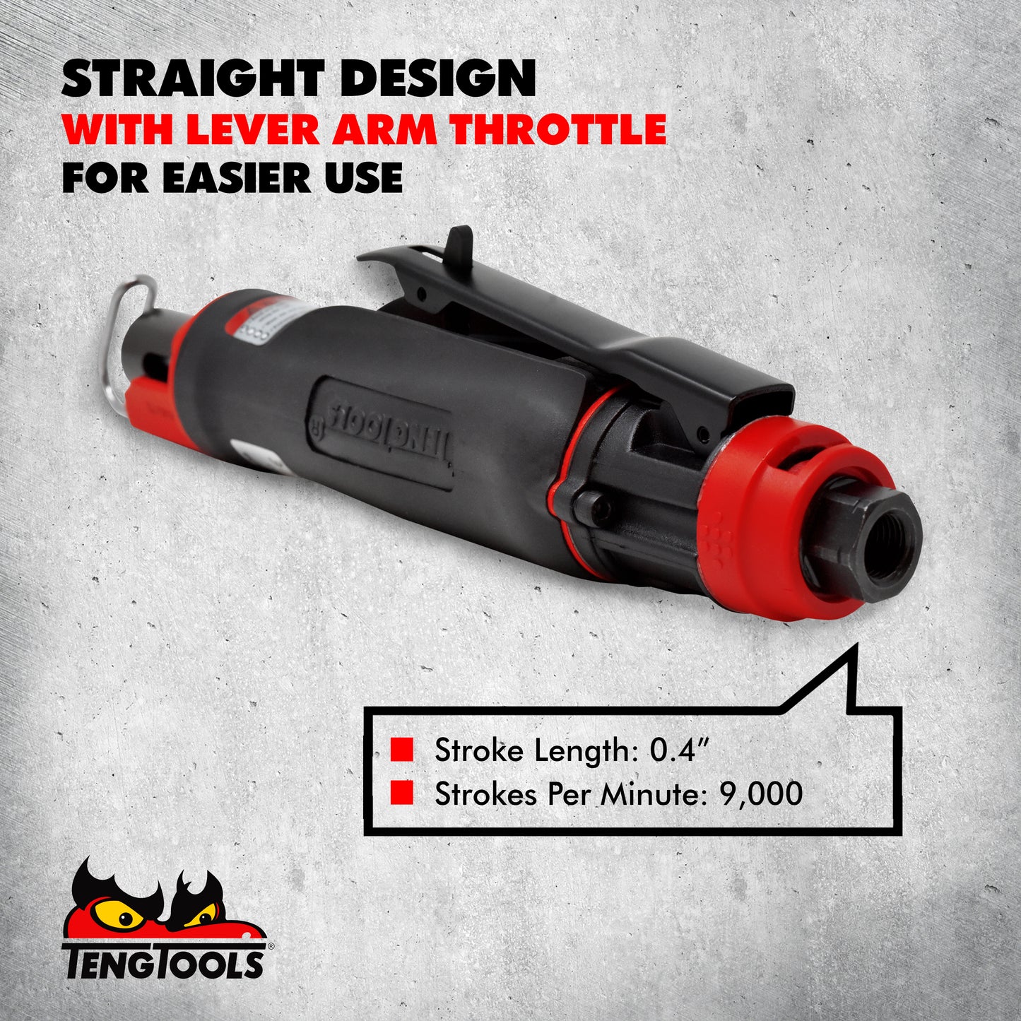 Teng Tools Scie pneumatique à trou de serrure petite et droite (pour acier, aluminium, cuivre, plastique, bois) - ARS01