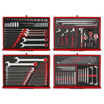 Teng Tools 1133 Piece PRO35 53 Inch Wide Ultimate EVA Foam Red Monster Mega Master Hand Tool Kit - TKS53R1133F