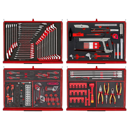 Teng Tools 1133 Piece PRO35 53 Inch Wide Ultimate EVA Foam Red Monster Mega Master Hand Tool Kit - TKS53R1133F