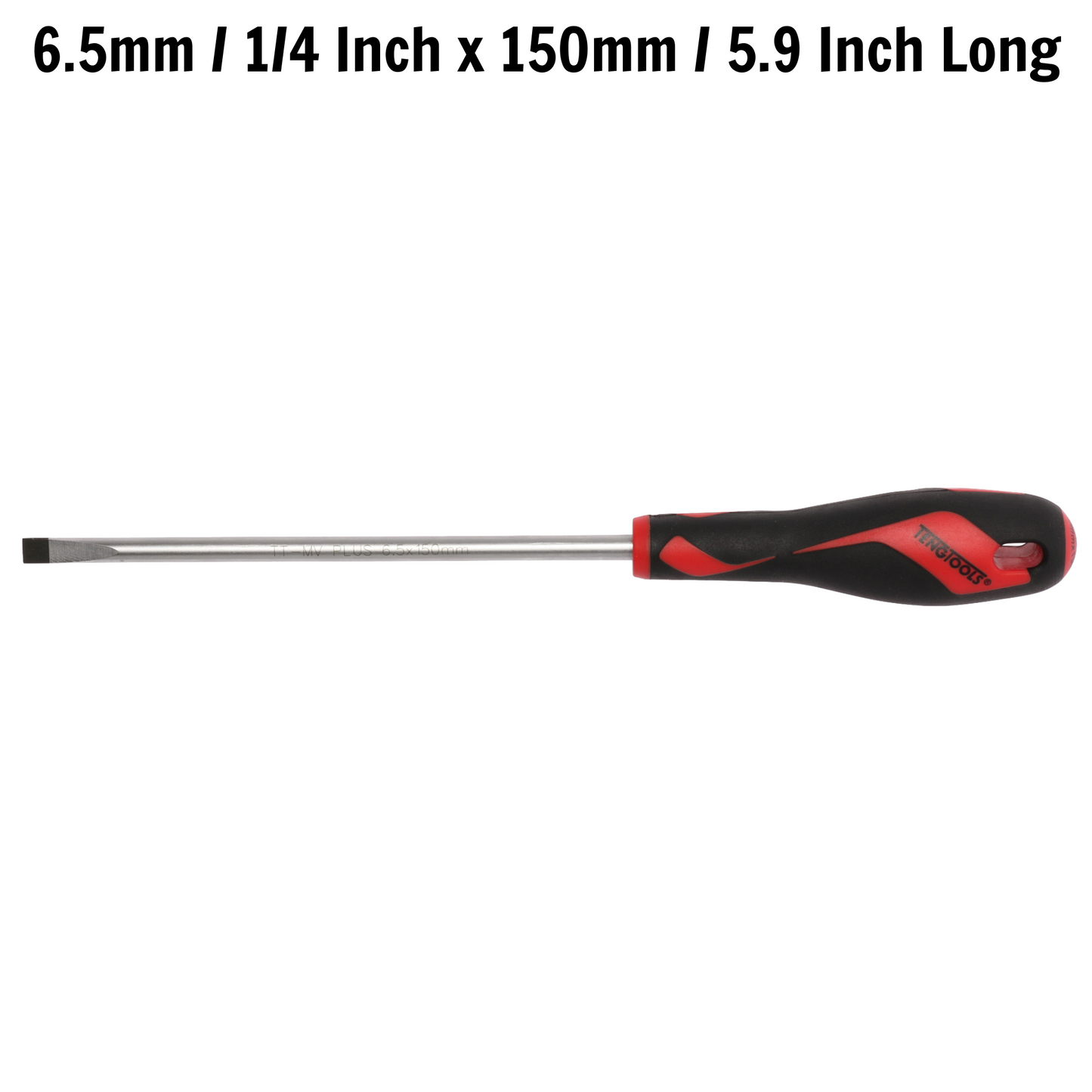 Teng Tools 6.5mm / 1/4 Inch x 150mm / 5.9 Inch Long Flat Type Slotted Head Screwdriver - MD928N5