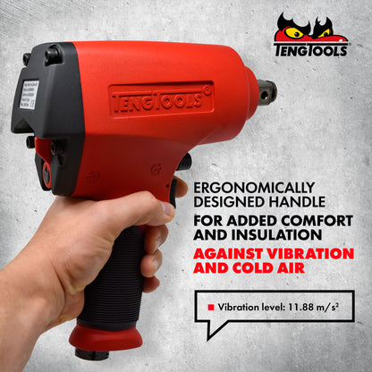 Teng Tools Pistolet à clé à chocs pneumatique en aluminium à couple élevé réversible à entraînement carré de 3/4 pouces - ARWM34