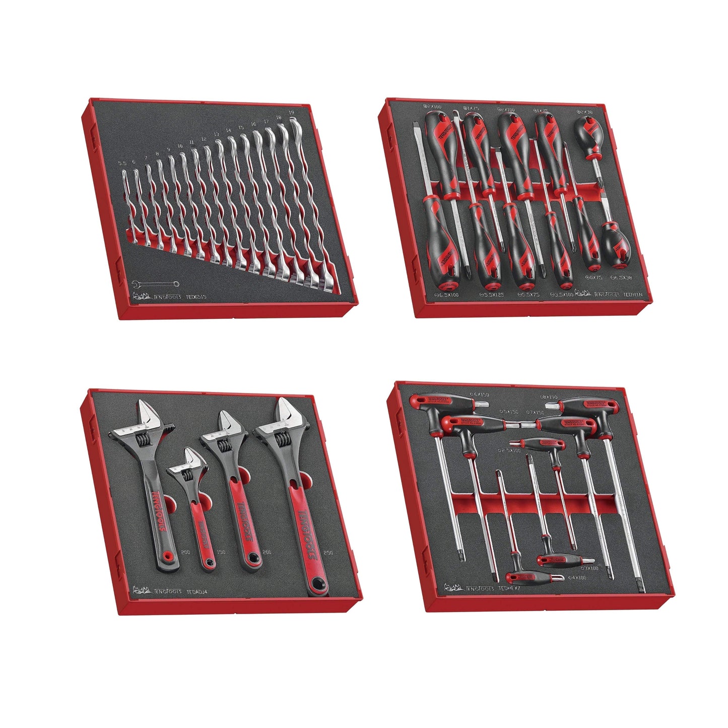 Teng Tools Kit completo de herramientas manuales generales de espuma EVA mixta de 240 piezas (Mega paquete 2) - TCW707EV-KIT3 