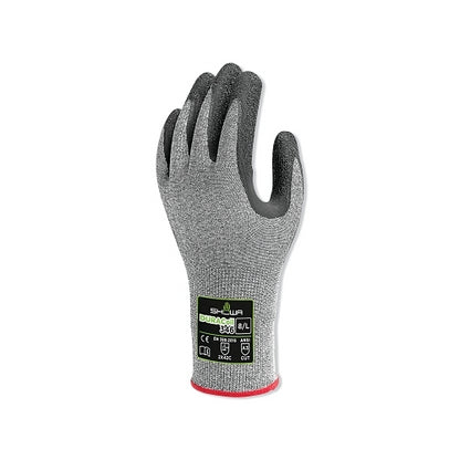Showa Natural Rubber Latex, Cut Resistant Gloves, A3 Ansi/Isea Cut Level, Gray - 12 per DZ