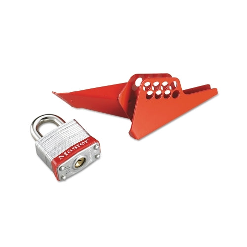 Master Lock Handle-On Ball Valve Lockouts, 1/4-1 Inches Valve, Red - 24 per CA - S3476