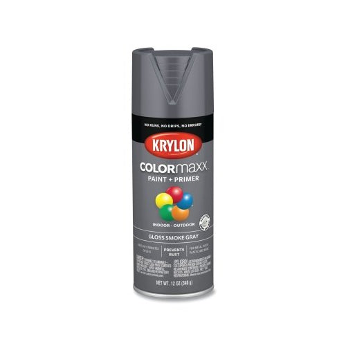 Krylon Colormaxx x0099  Paint + Primer Spray Paint, 12 Oz, Smoke Gray, Gloss - 6 per CA - K05539007