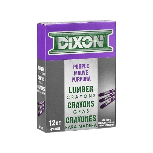 Dixon Ticonderoga Lumber Crayons, 1/2 Inches X 4 1/2 In, Purple - 12 per DOZ - 49300