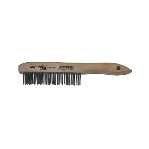 Anchor Brand Hand Scratch Brush, 4 X 16 Rows, Stainless Steel Bristles, Shoe Wood Handle - 1 per EA - 94921
