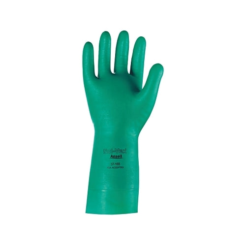Alphatec Solvex 37-165 Nitrile Gloves, Gauntlet Cuff, Unlined, Size 10, Green, 15 Mil - 12 per DZ - 102935