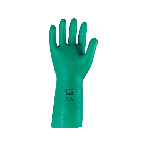 Alphatec Solvex 37-165 Guantes de nitrilo, puño tipo guantelete, sin forro, talla 10, verde, 15 mil - 12 por DZ - 102935