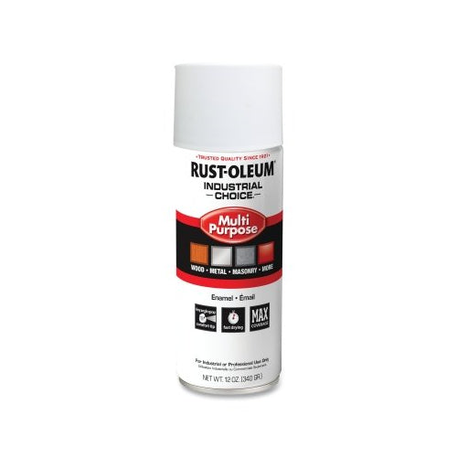 Rust-Oleum Industrial Choice 1600 System Émail Aérosol, 12 Oz, Blanc, Plat - 6 par CA - 1690830V