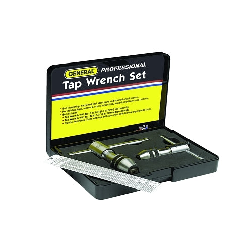 General Tools Ratcheting Tap Wrench Sets, Length, No. 0 - No. 8, No. 12 - 1/2 Inches Tap Sizes - 1 per EA - 165