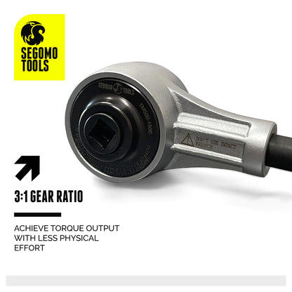 Segomo Tools 365-1100 FT/LB, 500-1500Nm 1/2 Inch Drive Female To 3/4 Inch Drive Male 3:1 Torque Multiplier - TM500-1500