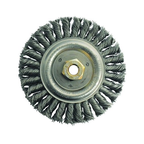 Weiler Dually Stringer Bead Wheel, 6 pouces DX 1/2 pouces W, 0,023 pouces en acier au carbone, 12500 tr/min - 5 par BX - 79804