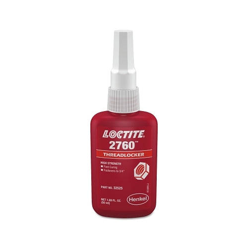 Loctite 2760 x0099 Fijador de roscas, alta resistencia sin imprimación, 50 ml, rosca de hasta 3/4 pulgadas, rojo - 1 por BO - 303440