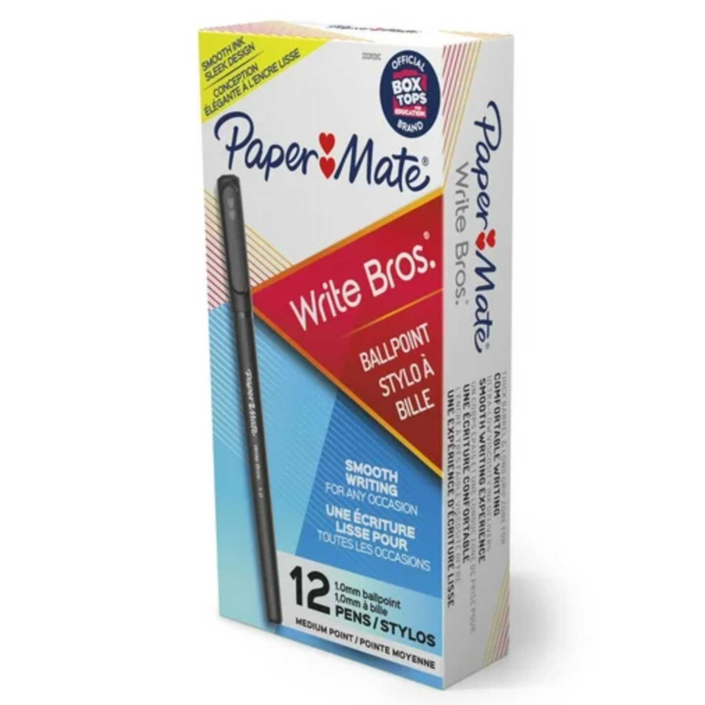 Paper Mate Ballpoint Pen, Medium Point, Black Ink, Black Barrel - 12 per BX - 3331131