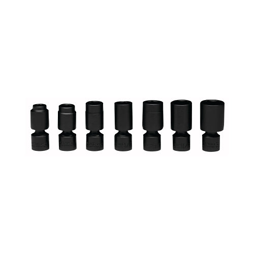 Wright Tool 7 Piece Standard Universal Power Socket Sets, 3/8 In, 6 Point - 1 per SET - 332