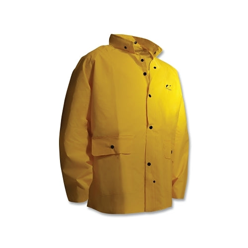 Onguard Tuftex Rain Jacket, Hood Snaps, 0.30 Mm Thick, Pvc, Yellow, 2X-Large - 1 per EA - 7803200.2X