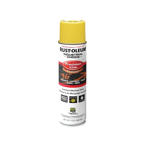 Rust-Oleum Industrial Choice M1600/M1800 System Precision-Line Inverted Marking Paint, 17 Oz, Hi-Vis Yellow, M1600 Solvent-Based - 12 per CA - 203025V