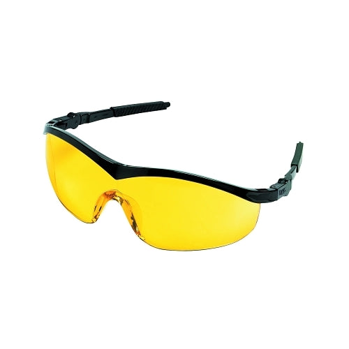 Mcr Safety Storm Protective Eyewear, Amber Lens, Polycarbonate, Black Frame, Nylon - 1 per EA - ST114