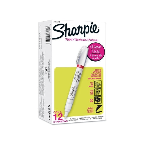 Sharpie Oil Based Paint Marker, White, Medium, Bullet - 12 per DZ - 2107614