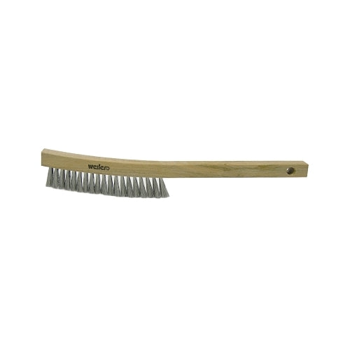 Weiler Plater'S Brush, 4 X 18 Rows, Stainless Steel Wire Bristle, Wood Handle - 1 per EA - 44240