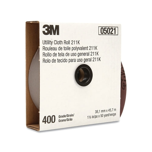 3M x0099  211K Utility Cloth Roll, 1 Inches W, 50 Yd L, 400 Grit - 1 per EA - 7000118353