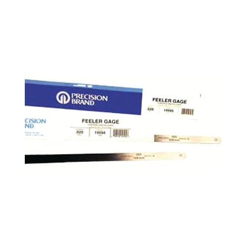 Precision Brand Flat Length Steel Feeler Gauges, 0.050 In, 12 Inches Length - 6 per BOX - 19805