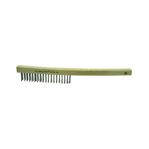 Brosses à gratter économiques Weiler, 3 x 19 rangées, fil métallique, manche en bois dur incurvé - 1 par EA - 25154