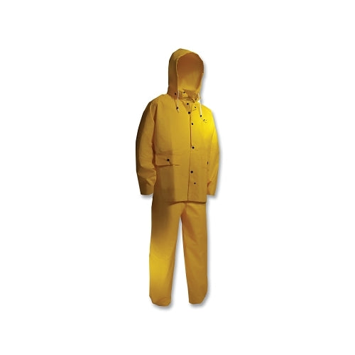 Onguard Tuftex 3-Pc Rain Suit With Detachable Hood Jacket/Bib Overalls, 0.30 Mm Thick; Nylon/Pvc/Pvc Scrim, Yellow, 2X-Large - 1 per EA - 7801700.2X