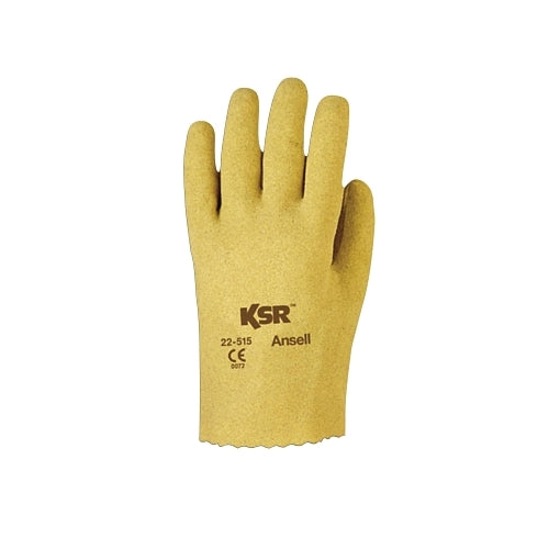 Ansell Ksr Multi-Purpose Vinyl-Coated Gloves, Interlock Knit Liner, 10, Yellow - 12 per DZ - 103291