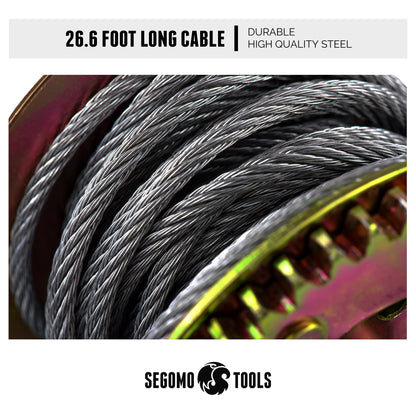 Segomo Tools Cabrestante manual de alambre de 26,2 pies de largo, manual de  alta resistencia, 600 libras, trinquete bidireccional - HW600