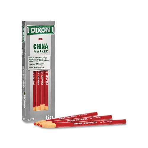 Dixon Ticonderoga Phano China Marker, 7 Inches L, Red - 12 per DZ - 00079