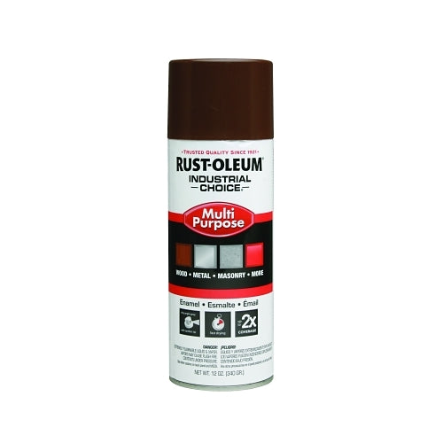 Rust-Oleum Industrial Choice 1600 System Enamel Aerosols, 12 Oz, Leather Brown, High-Gloss - 6 per CS - 1674830