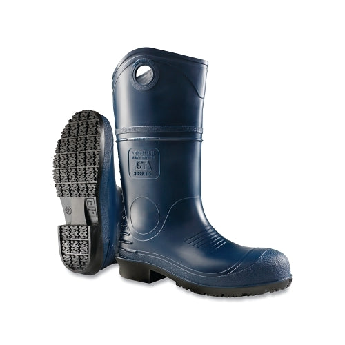 Dunlop Protective Footwear Duropro Rubber Boots, Plain Toe, Men'S 7, 16 Inches Boot, Polyblend/Pvc, Blue/Black - 1 per PR - 8908500.07